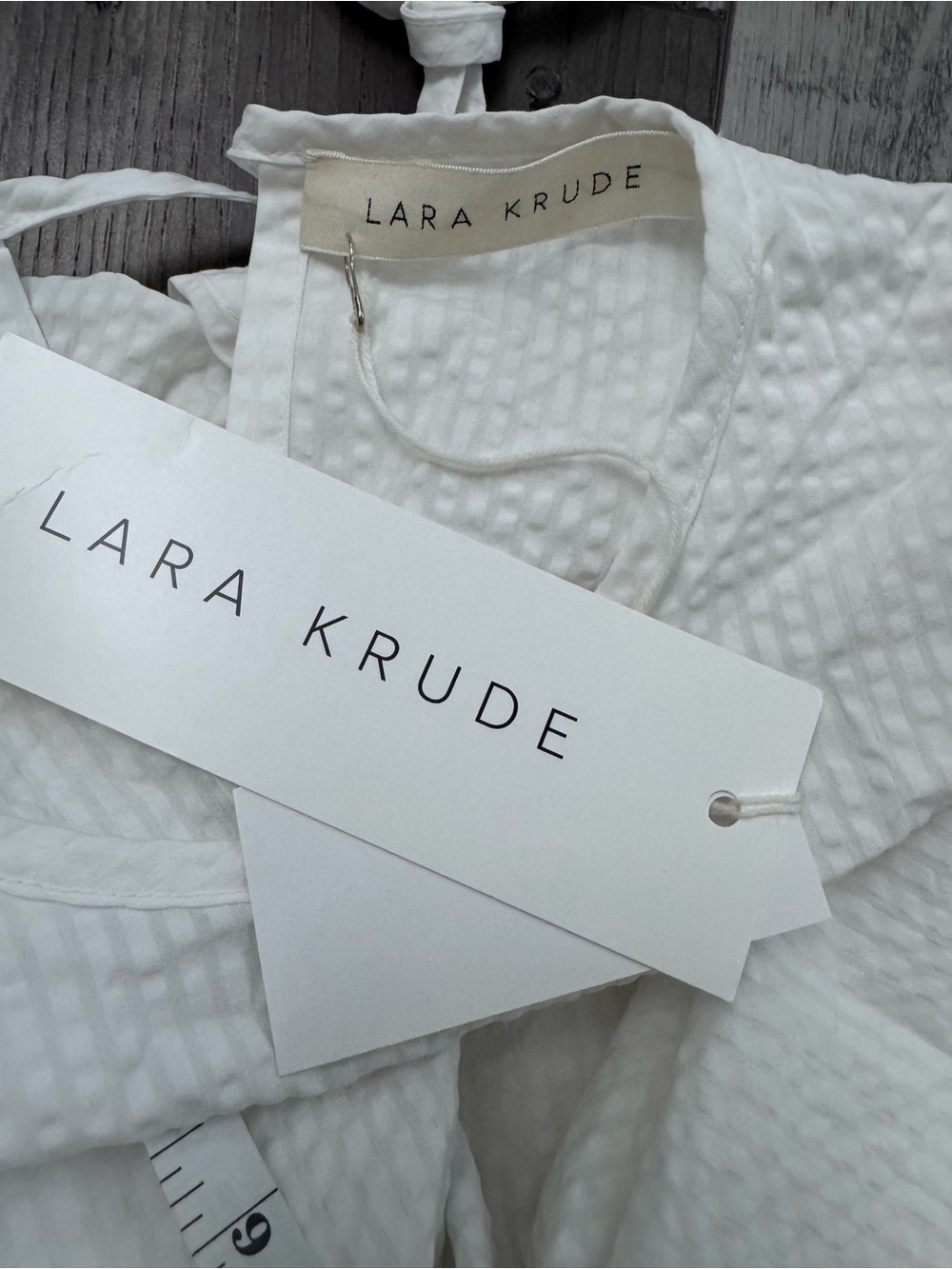 LARA KRUDE Millie Oversized Seersucker Lagenlook White Italian Cotton New NWT - Picture 6 of 12